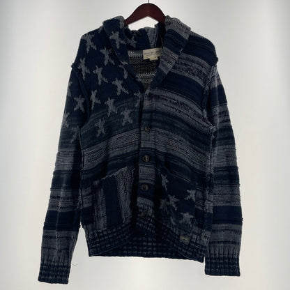 【中古品】【メンズ】 DENIM&SUPPLY デニムアンドサプライ AMERICAN FLAG SHAWL COLLAR CARDIGAN 星条旗 ショールカラー カーディガン トップス 147-260706-sa-12-tei サイズ：S カラー：ネイビー 万代Net店