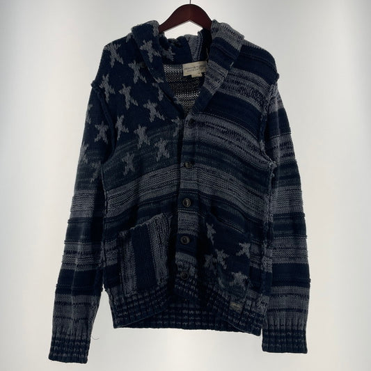 【中古品】【メンズ】 DENIM&SUPPLY デニムアンドサプライ AMERICAN FLAG SHAWL COLLAR CARDIGAN 星条旗 ショールカラー カーディガン トップス 147-260706-sa-12-tei サイズ：S カラー：ネイビー 万代Net店