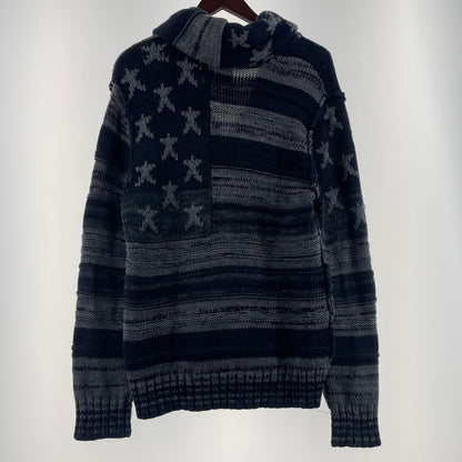 【中古品】【メンズ】 DENIM&SUPPLY デニムアンドサプライ AMERICAN FLAG SHAWL COLLAR CARDIGAN 星条旗 ショールカラー カーディガン トップス 147-260706-sa-12-tei サイズ：S カラー：ネイビー 万代Net店