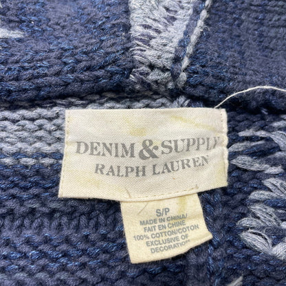 【中古品】【メンズ】 DENIM&SUPPLY デニムアンドサプライ AMERICAN FLAG SHAWL COLLAR CARDIGAN 星条旗 ショールカラー カーディガン トップス 147-260706-sa-12-tei サイズ：S カラー：ネイビー 万代Net店