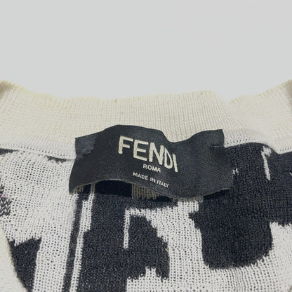 【中古品】【メンズ】 FENDI フェンディ 22SS PRINTED LONG SLEEVE KNIT SWEATER FZX038 プリント ロングスリーブ ニットセーター 長袖 トップス 141-260609-yo-08-tei サイズ：48 カラー：ホワイト 万代Net店