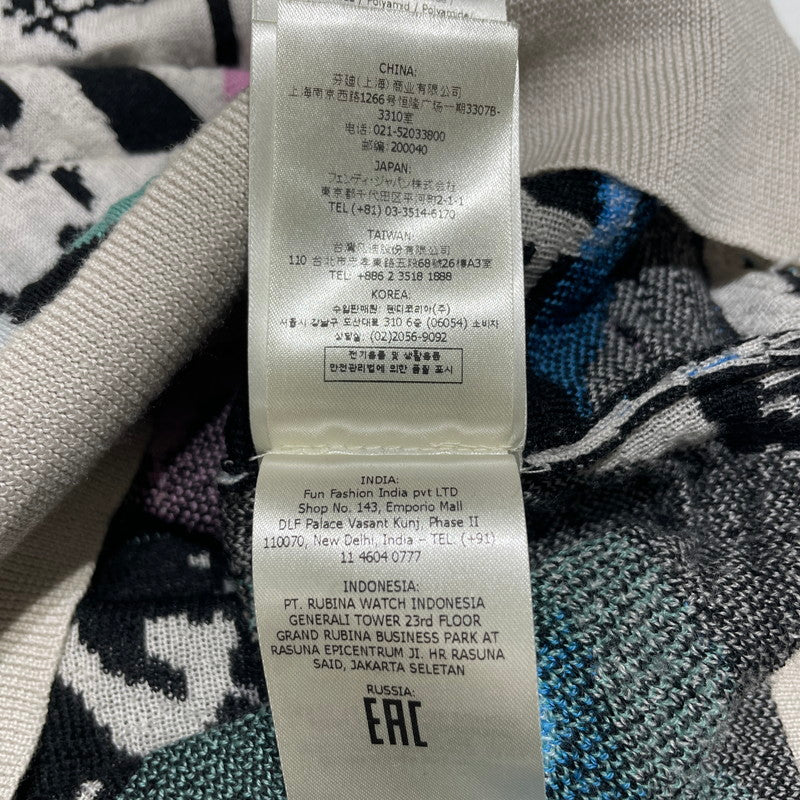 【中古品】【メンズ】 FENDI フェンディ 22SS PRINTED LONG SLEEVE KNIT SWEATER FZX038 プリント ロングスリーブ ニットセーター 長袖 トップス 141-260609-yo-08-tei サイズ：48 カラー：ホワイト 万代Net店