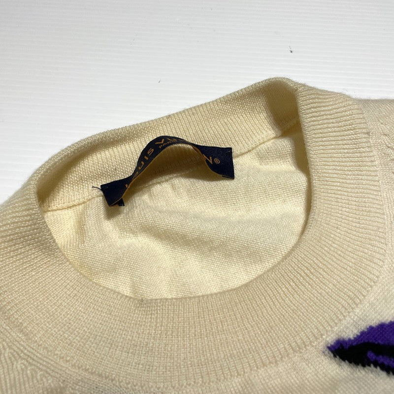 【中古品】【メンズ】 LOUIS VUITTON ルイ・ヴィトン RM231 X87 HON89W 23SS シスルインターシャ プルオーバー ニット 長袖 トップス セーター 179-260609-yo-07-tei サイズ：M カラー：アイボリー 万代Net店