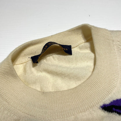 【中古品】【メンズ】 LOUIS VUITTON ルイ・ヴィトン RM231 X87 HON89W 23SS シスルインターシャ プルオーバー ニット 長袖 トップス セーター 179-260609-yo-07-tei サイズ：M カラー：アイボリー 万代Net店
