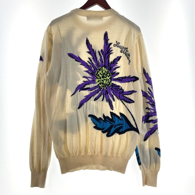 【中古品】【メンズ】 LOUIS VUITTON ルイ・ヴィトン RM231 X87 HON89W 23SS シスルインターシャ プルオーバー ニット 長袖 トップス セーター 179-260609-yo-07-tei サイズ：M カラー：アイボリー 万代Net店