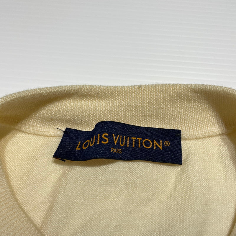 【中古品】【メンズ】 LOUIS VUITTON ルイ・ヴィトン RM231 X87 HON89W 23SS シスルインターシャ プルオーバー ニット 長袖 トップス セーター 179-260609-yo-07-tei サイズ：M カラー：アイボリー 万代Net店