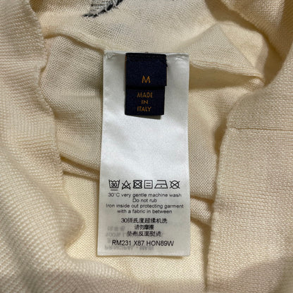 【中古品】【メンズ】 LOUIS VUITTON ルイ・ヴィトン RM231 X87 HON89W 23SS シスルインターシャ プルオーバー ニット 長袖 トップス セーター 179-260609-yo-07-tei サイズ：M カラー：アイボリー 万代Net店