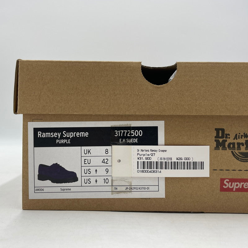 【中古品】【メンズ】 SUPREME シュプリーム × DR.MARTENS ドクターマーチン 別注 コラボ 23FW RAMSEY CREEPER "PURPLE" ラムジークリーパー "パープル" シューズ 靴 149-260609-yo-01-tei サイズ：27cm カラー：パープル 万代Net店