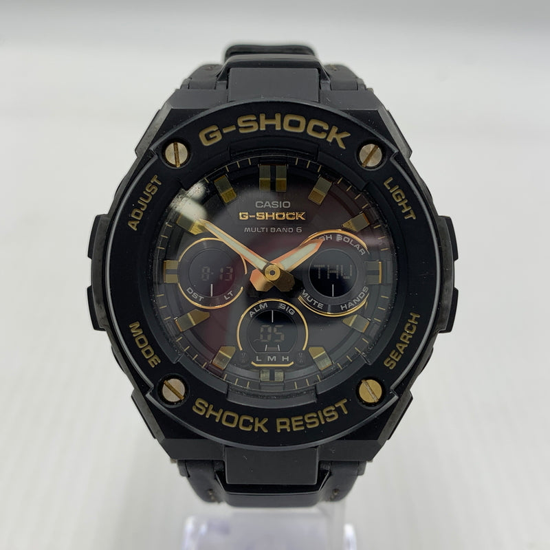 【中古品】【メンズ】 CASIO カシオ G-STEEL MID SIZE SERIES ANALOG-DIGITAL G-SHOCK GST-W300GL-1AJF Gスチール ミッドサイズシリーズ アナログデジタル ジーショック 腕時計 ソーラー 196-260814-yo-15-tei カラー：ブラック 万代Net店