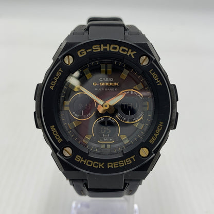 【中古品】【メンズ】 CASIO カシオ G-STEEL MID SIZE SERIES ANALOG-DIGITAL G-SHOCK GST-W300GL-1AJF Gスチール ミッドサイズシリーズ アナログデジタル ジーショック 腕時計 ソーラー 196-260814-yo-15-tei カラー：ブラック 万代Net店