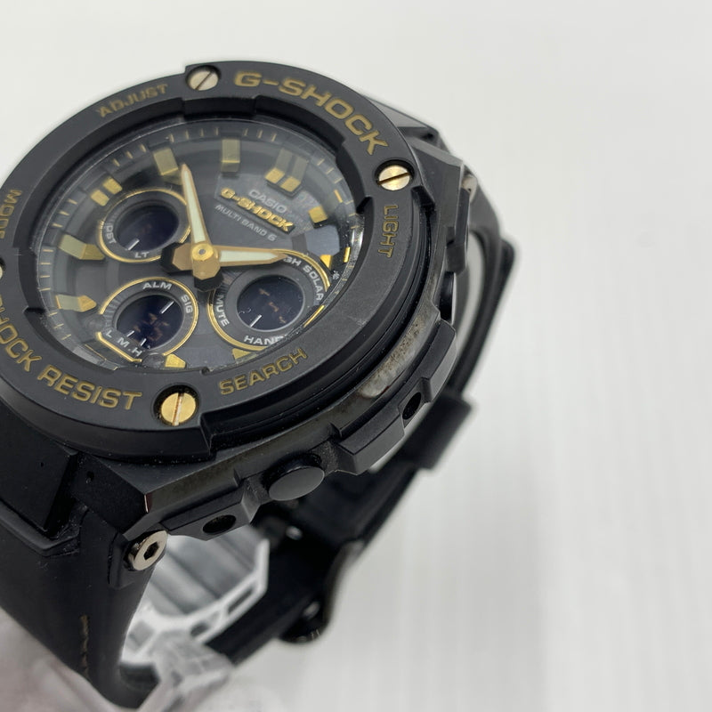 【中古品】【メンズ】 CASIO カシオ G-STEEL MID SIZE SERIES ANALOG-DIGITAL G-SHOCK GST-W300GL-1AJF Gスチール ミッドサイズシリーズ アナログデジタル ジーショック 腕時計 ソーラー 196-260814-yo-15-tei カラー：ブラック 万代Net店