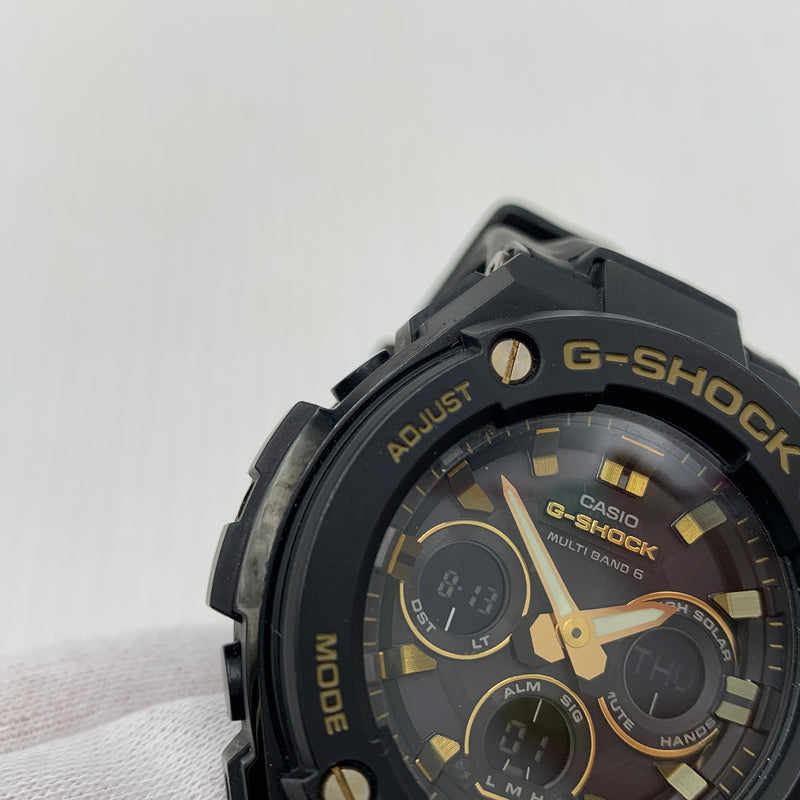 【中古品】【メンズ】 CASIO カシオ G-STEEL MID SIZE SERIES ANALOG-DIGITAL G-SHOCK GST-W300GL-1AJF Gスチール ミッドサイズシリーズ アナログデジタル ジーショック 腕時計 ソーラー 196-260814-yo-15-tei カラー：ブラック 万代Net店