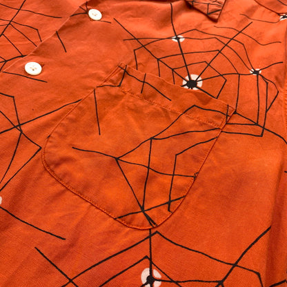 【中古品】【メンズ】 WACKO MARIA ワコマリア ATOMIC SPIDER L/S HAWAIIAN SHIRT アトミック スパイダー ロングスリーブ ハワイアンシャツ 長袖 トップス 140-260610-ko-04-tei サイズ：M カラー：オレンジ 万代Net店
