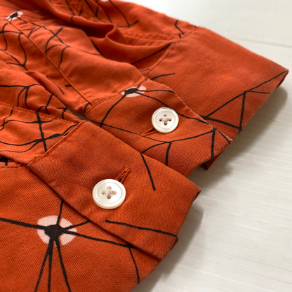 【中古品】【メンズ】 WACKO MARIA ワコマリア ATOMIC SPIDER L/S HAWAIIAN SHIRT アトミック スパイダー ロングスリーブ ハワイアンシャツ 長袖 トップス 140-260610-ko-04-tei サイズ：M カラー：オレンジ 万代Net店