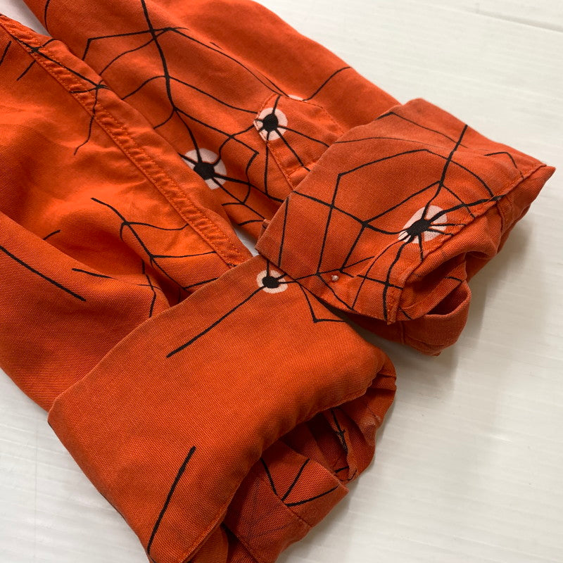 【中古品】【メンズ】 WACKO MARIA ワコマリア ATOMIC SPIDER L/S HAWAIIAN SHIRT アトミック スパイダー ロングスリーブ ハワイアンシャツ 長袖 トップス 140-260610-ko-04-tei サイズ：M カラー：オレンジ 万代Net店