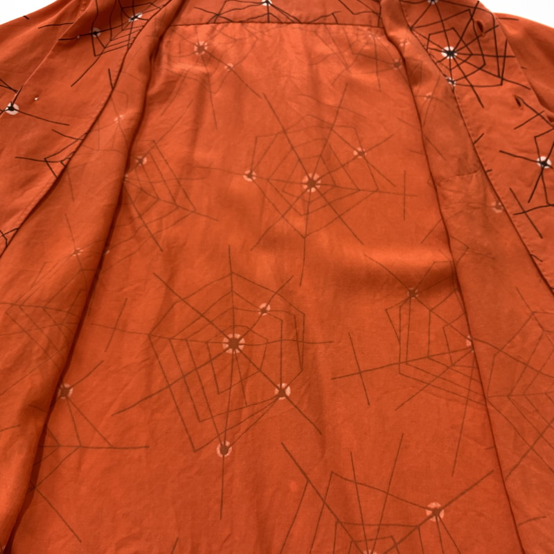 【中古品】【メンズ】 WACKO MARIA ワコマリア ATOMIC SPIDER L/S HAWAIIAN SHIRT アトミック スパイダー ロングスリーブ ハワイアンシャツ 長袖 トップス 140-260610-ko-04-tei サイズ：M カラー：オレンジ 万代Net店
