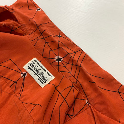【中古品】【メンズ】 WACKO MARIA ワコマリア ATOMIC SPIDER L/S HAWAIIAN SHIRT アトミック スパイダー ロングスリーブ ハワイアンシャツ 長袖 トップス 140-260610-ko-04-tei サイズ：M カラー：オレンジ 万代Net店