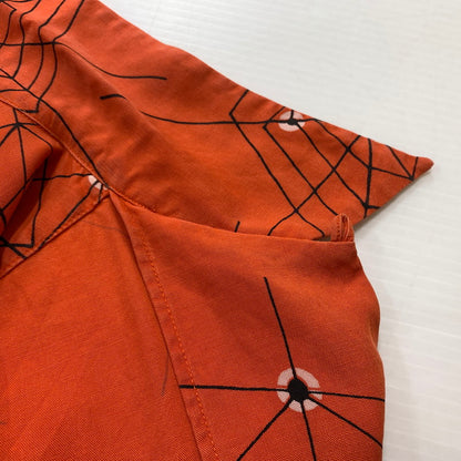 【中古品】【メンズ】 WACKO MARIA ワコマリア ATOMIC SPIDER L/S HAWAIIAN SHIRT アトミック スパイダー ロングスリーブ ハワイアンシャツ 長袖 トップス 140-260610-ko-04-tei サイズ：M カラー：オレンジ 万代Net店