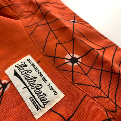 【中古品】【メンズ】 WACKO MARIA ワコマリア ATOMIC SPIDER L/S HAWAIIAN SHIRT アトミック スパイダー ロングスリーブ ハワイアンシャツ 長袖 トップス 140-260610-ko-04-tei サイズ：M カラー：オレンジ 万代Net店