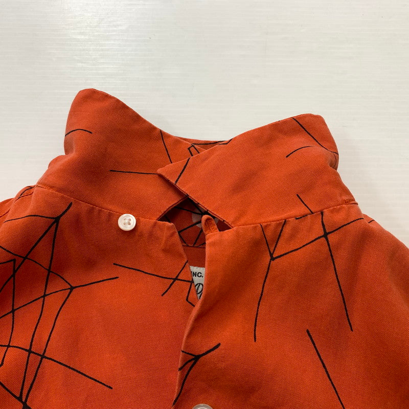 【中古品】【メンズ】 WACKO MARIA ワコマリア ATOMIC SPIDER L/S HAWAIIAN SHIRT アトミック スパイダー ロングスリーブ ハワイアンシャツ 長袖 トップス 140-260610-ko-04-tei サイズ：M カラー：オレンジ 万代Net店