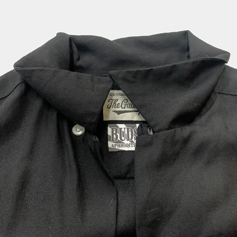 【中古品】【メンズ】 WACKO MARIA ワコマリア OPEN COLLAR SHIRT オープンカラーシャツ 長袖 トップス 舐達麻 殺人音楽 140-260610-ko-03-tei サイズ：M カラー：ブラック 万代Net店