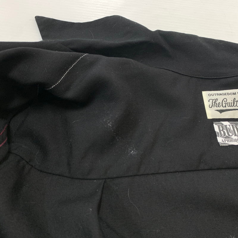 【中古品】【メンズ】 WACKO MARIA ワコマリア OPEN COLLAR SHIRT オープンカラーシャツ 長袖 トップス 舐達麻 殺人音楽 140-260610-ko-03-tei サイズ：M カラー：ブラック 万代Net店
