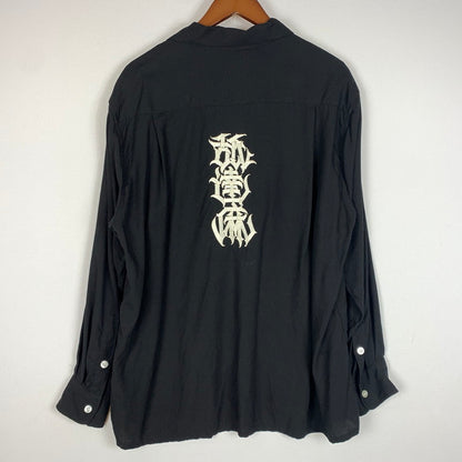 【中古品】【メンズ】 WACKO MARIA ワコマリア OPEN COLLAR SHIRT オープンカラーシャツ 長袖 トップス 舐達麻 殺人音楽 140-260610-ko-03-tei サイズ：M カラー：ブラック 万代Net店