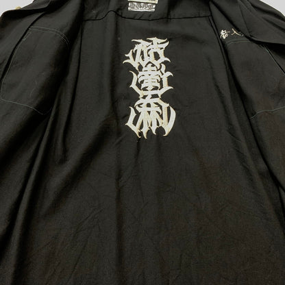【中古品】【メンズ】 WACKO MARIA ワコマリア OPEN COLLAR SHIRT オープンカラーシャツ 長袖 トップス 舐達麻 殺人音楽 140-260610-ko-03-tei サイズ：M カラー：ブラック 万代Net店