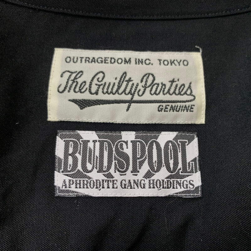 【中古品】【メンズ】 WACKO MARIA ワコマリア OPEN COLLAR SHIRT オープンカラーシャツ 長袖 トップス 舐達麻 殺人音楽 140-260610-ko-03-tei サイズ：M カラー：ブラック 万代Net店