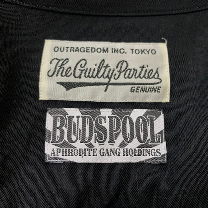 【中古品】【メンズ】 WACKO MARIA ワコマリア OPEN COLLAR SHIRT オープンカラーシャツ 長袖 トップス 舐達麻 殺人音楽 140-260610-ko-03-tei サイズ：M カラー：ブラック 万代Net店