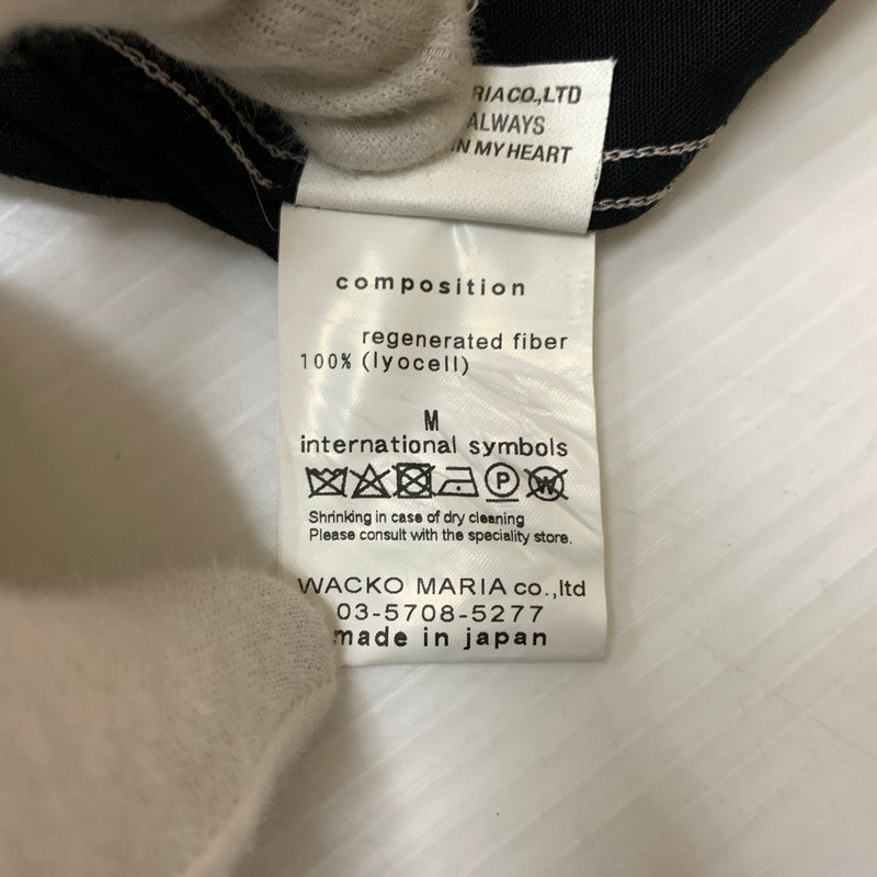 【中古品】【メンズ】 WACKO MARIA ワコマリア OPEN COLLAR SHIRT オープンカラーシャツ 長袖 トップス 舐達麻 殺人音楽 140-260610-ko-03-tei サイズ：M カラー：ブラック 万代Net店
