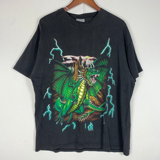 【現状渡し品】【メンズ】 Tennessee River テネシーリバー 90's USA THUNDER DRAGON S/S TEE 90年代 サンダードラゴン ショートスリーブ Tシャツ 半袖 トップス 145-260607-ko-07-tei サイズ：不明 カラー：ブラック 万代Net店