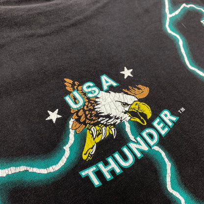 【現状渡し品】【メンズ】 Tennessee River テネシーリバー 90's USA THUNDER DRAGON S/S TEE 90年代 サンダードラゴン ショートスリーブ Tシャツ 半袖 トップス 145-260607-ko-07-tei サイズ：不明 カラー：ブラック 万代Net店