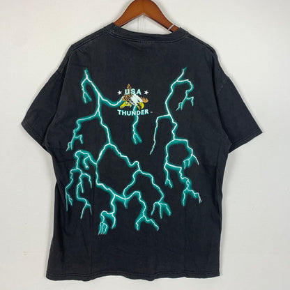 【現状渡し品】【メンズ】 Tennessee River テネシーリバー 90's USA THUNDER DRAGON S/S TEE 90年代 サンダードラゴン ショートスリーブ Tシャツ 半袖 トップス 145-260607-ko-07-tei サイズ：不明 カラー：ブラック 万代Net店