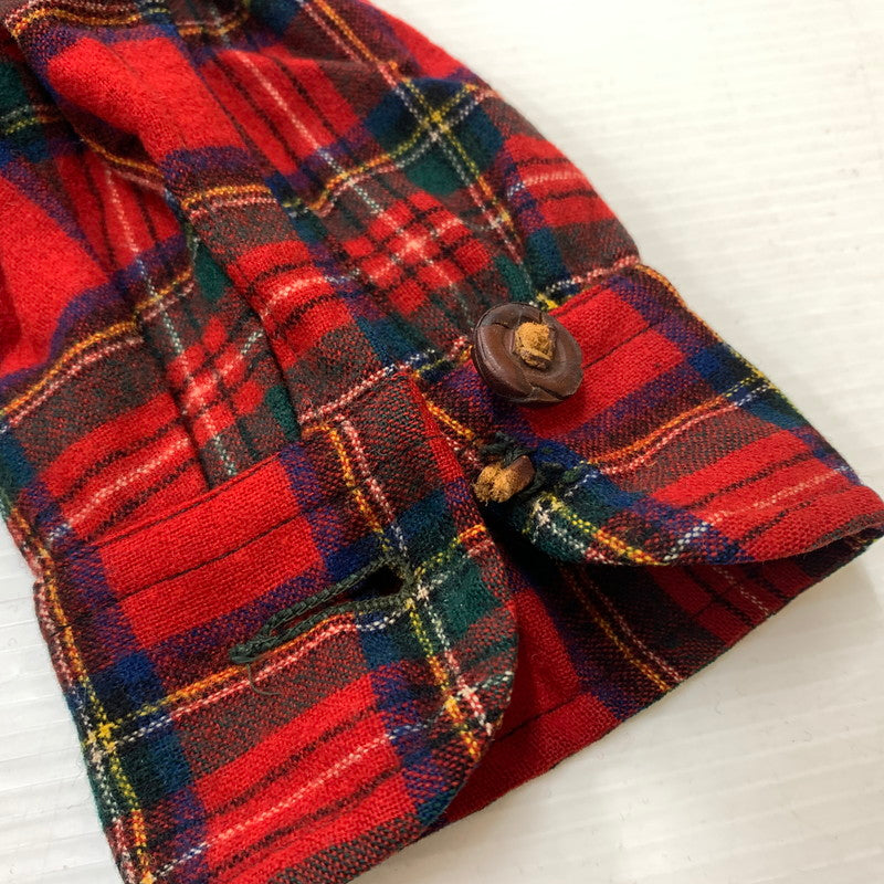 【現状渡し品】【メンズ】 PENDLETON ペンドルトン 50-60's WOOL CHECK JACKET VINTAGE 50-60年代 ウール チェック ジャケット ライトアウター テーラード シャツ ヴィンテージ 145-260610-ko-06-tei サイズ：L カラー：レッド 万代Net店