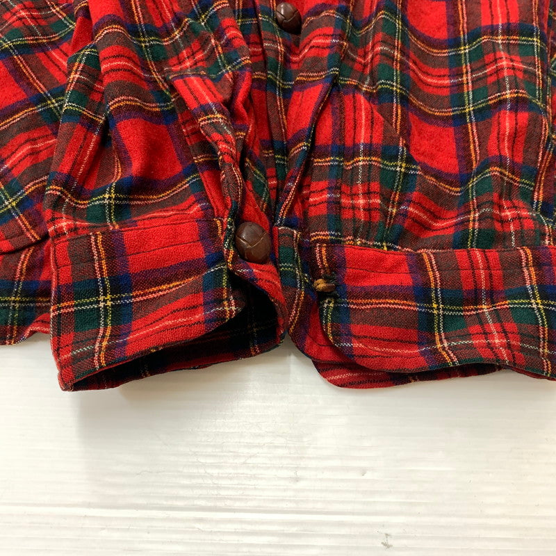 【現状渡し品】【メンズ】 PENDLETON ペンドルトン 50-60's WOOL CHECK JACKET VINTAGE 50-60年代 ウール チェック ジャケット ライトアウター テーラード シャツ ヴィンテージ 145-260610-ko-06-tei サイズ：L カラー：レッド 万代Net店