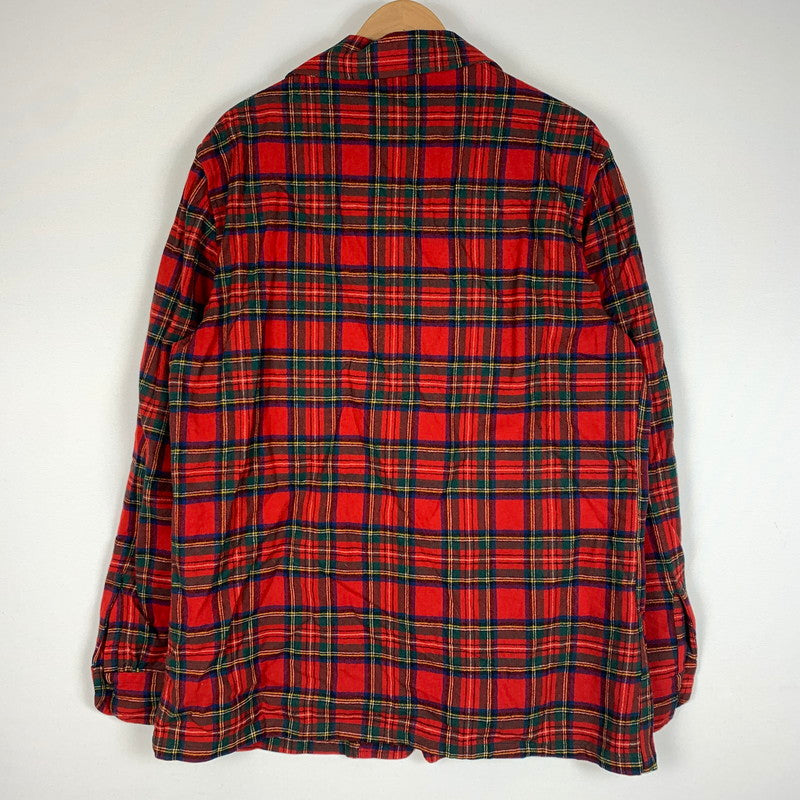 【現状渡し品】【メンズ】 PENDLETON ペンドルトン 50-60's WOOL CHECK JACKET VINTAGE 50-60年代 ウール チェック ジャケット ライトアウター テーラード シャツ ヴィンテージ 145-260610-ko-06-tei サイズ：L カラー：レッド 万代Net店