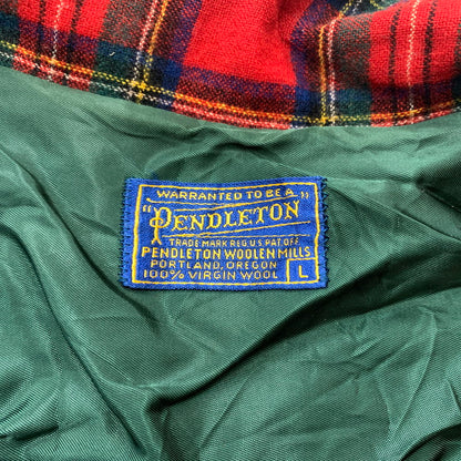 【現状渡し品】【メンズ】 PENDLETON ペンドルトン 50-60's WOOL CHECK JACKET VINTAGE 50-60年代 ウール チェック ジャケット ライトアウター テーラード シャツ ヴィンテージ 145-260610-ko-06-tei サイズ：L カラー：レッド 万代Net店
