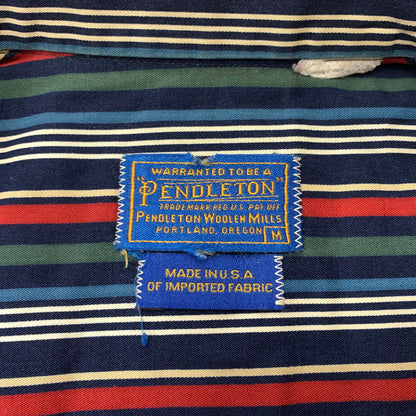 【中古品】【メンズ】 PENDLETON ペンドルトン BUTTON DOWN S/S STRIPE SHIRT VINTAGE ボタンダウン ショートスリーブ ストライプシャツ 半袖 トップス ヴィンテージ 145-260610-ko-02-tei サイズ：M カラー：マルチ 万代Net店