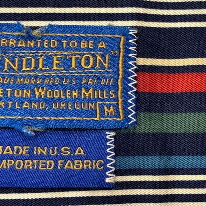 【中古品】【メンズ】 PENDLETON ペンドルトン BUTTON DOWN S/S STRIPE SHIRT VINTAGE ボタンダウン ショートスリーブ ストライプシャツ 半袖 トップス ヴィンテージ 145-260610-ko-02-tei サイズ：M カラー：マルチ 万代Net店