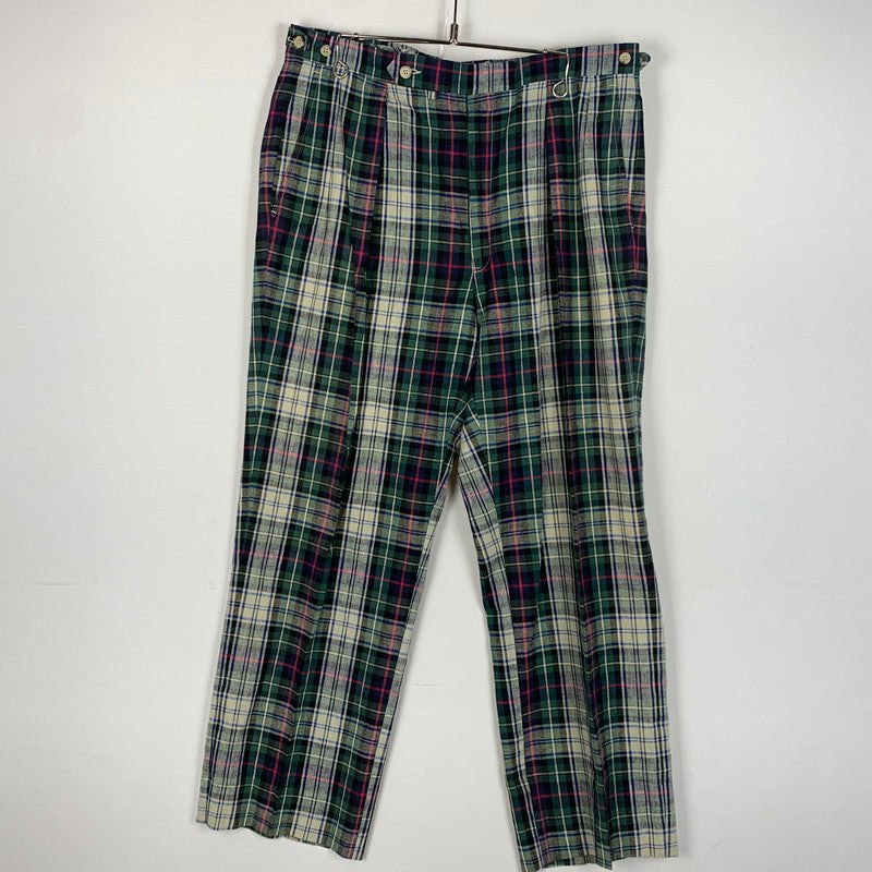 【中古品】【メンズ】 Polo Ralph Lauren ポロラルフローレン CHECK PANTS チェックパンツ ボトムス コットンリネンパンツ 156-260607-ko-13-tei サイズ：36 カラー：グリーン系 万代Net店