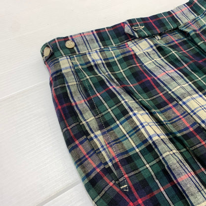 【中古品】【メンズ】 Polo Ralph Lauren ポロラルフローレン CHECK PANTS チェックパンツ ボトムス コットンリネンパンツ 156-260607-ko-13-tei サイズ：36 カラー：グリーン系 万代Net店