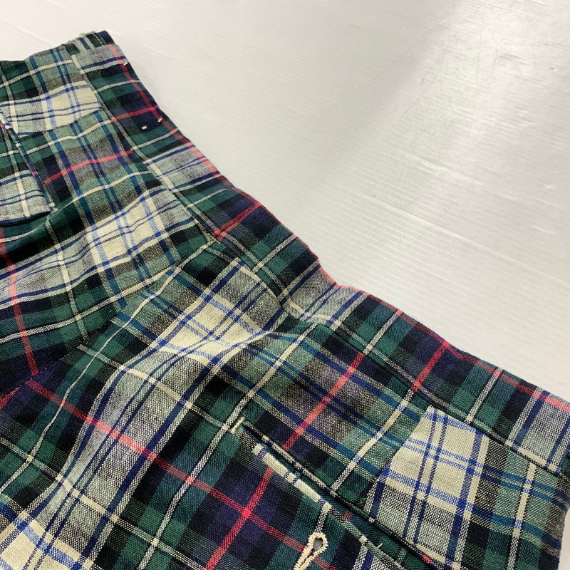 【中古品】【メンズ】 Polo Ralph Lauren ポロラルフローレン CHECK PANTS チェックパンツ ボトムス コットンリネンパンツ 156-260607-ko-13-tei サイズ：36 カラー：グリーン系 万代Net店