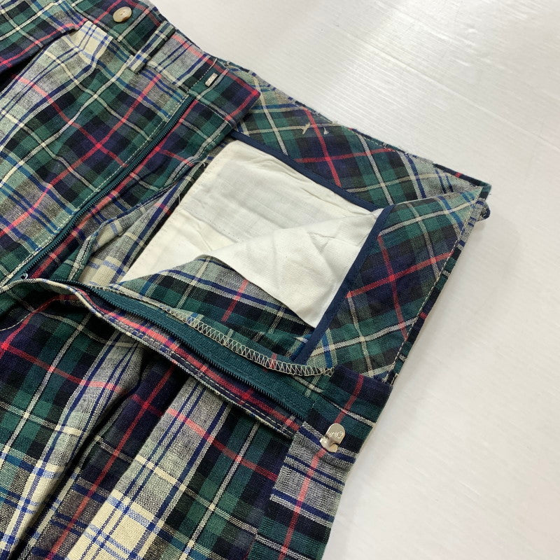【中古品】【メンズ】 Polo Ralph Lauren ポロラルフローレン CHECK PANTS チェックパンツ ボトムス コットンリネンパンツ 156-260607-ko-13-tei サイズ：36 カラー：グリーン系 万代Net店