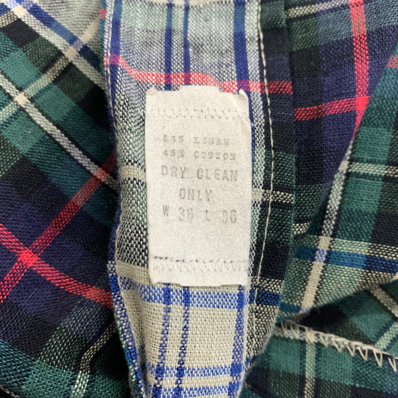 【中古品】【メンズ】 Polo Ralph Lauren ポロラルフローレン CHECK PANTS チェックパンツ ボトムス コットンリネンパンツ 156-260607-ko-13-tei サイズ：36 カラー：グリーン系 万代Net店