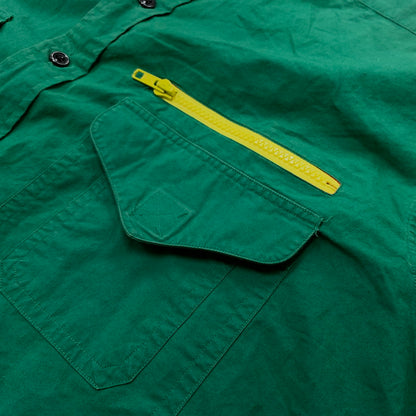 【中古品】【メンズ】 POLO RALPH LAUREN ポロラルフローレン 90's ARM PATCH SOLID SHIRT 90年代 アーム パッチ ソリッド シャツ 長袖 トップス 145-260610-ko-05-tei サイズ：L カラー：グリーン 万代Net店