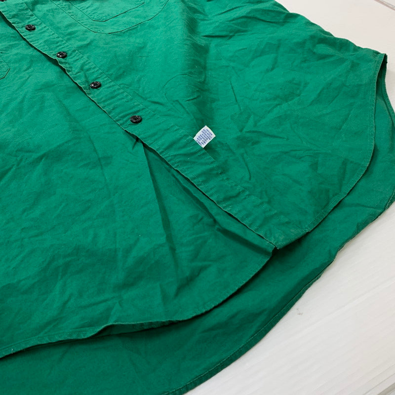 【中古品】【メンズ】 POLO RALPH LAUREN ポロラルフローレン 90's ARM PATCH SOLID SHIRT 90年代 アーム パッチ ソリッド シャツ 長袖 トップス 145-260610-ko-05-tei サイズ：L カラー：グリーン 万代Net店
