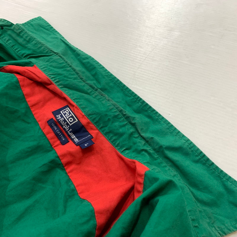 【中古品】【メンズ】 POLO RALPH LAUREN ポロラルフローレン 90's ARM PATCH SOLID SHIRT 90年代 アーム パッチ ソリッド シャツ 長袖 トップス 145-260610-ko-05-tei サイズ：L カラー：グリーン 万代Net店