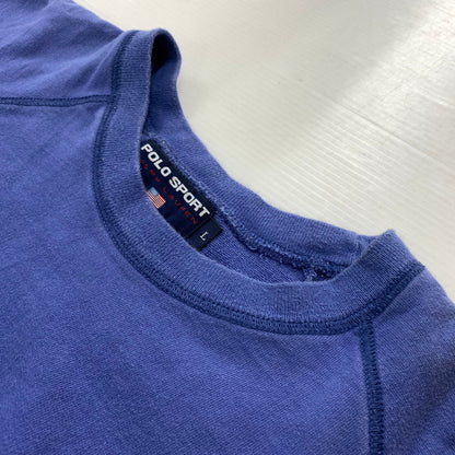 【中古品】【メンズ】 POLO SPORTS ポロ スポーツ 90's S/S SWEAT SHIRT 90年代 ショートスリーブ スウェットシャツ トップス トレーナー 145-260607-ko-09-tei サイズ：L カラー：ブルー 万代Net店