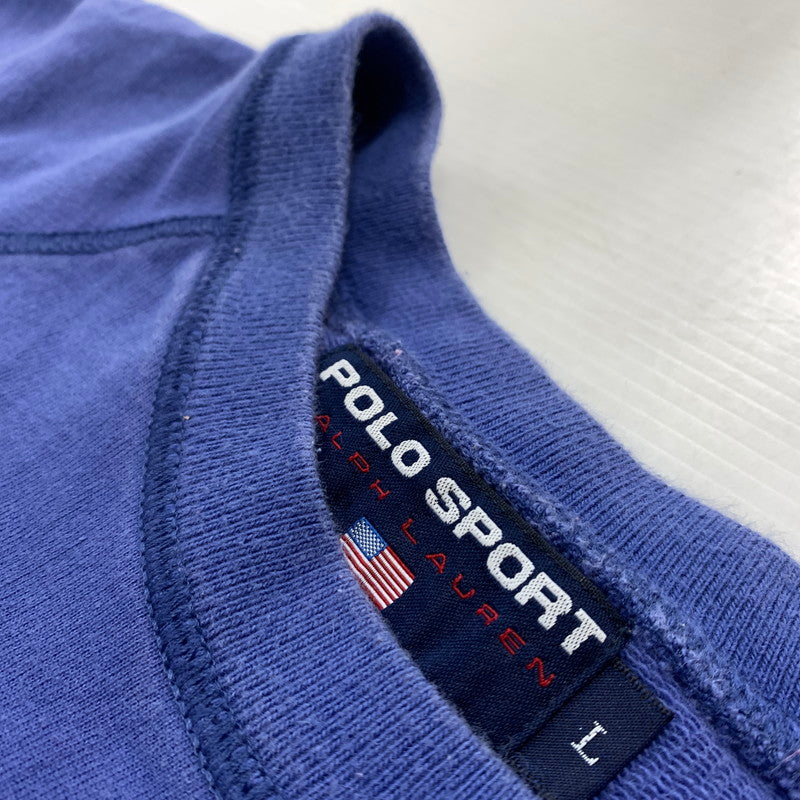 【中古品】【メンズ】 POLO SPORTS ポロ スポーツ 90's S/S SWEAT SHIRT 90年代 ショートスリーブ スウェットシャツ トップス トレーナー 145-260607-ko-09-tei サイズ：L カラー：ブルー 万代Net店